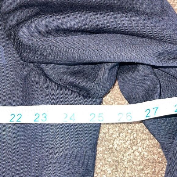 Stafford‎ Men's Single Breasted Jacket Pure Wool 3 Buttons Herringbone Navy Blue - Picture 6 of 8